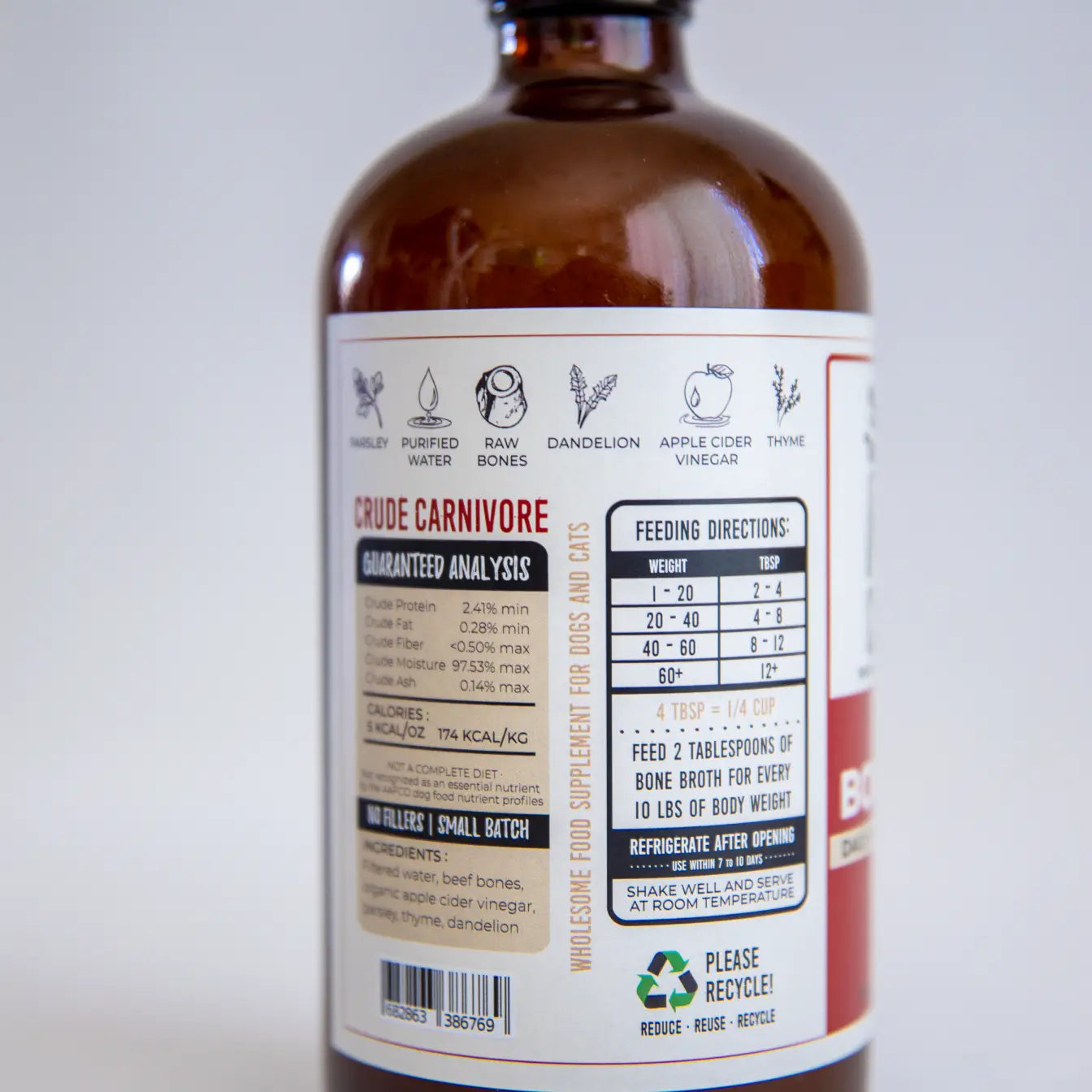 Crude Carnivore Bone Broth- Beef